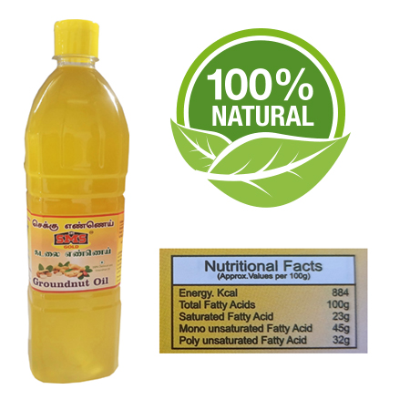marachekku kadalai ennai, groundnut oil, cold pressed oil